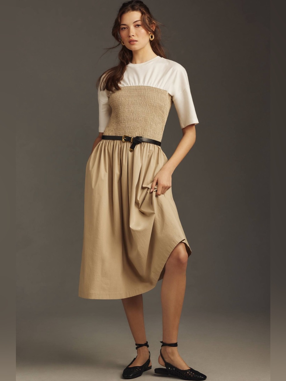 Anthropologie Maeve Lilou Twofer Midi Dress- XS P